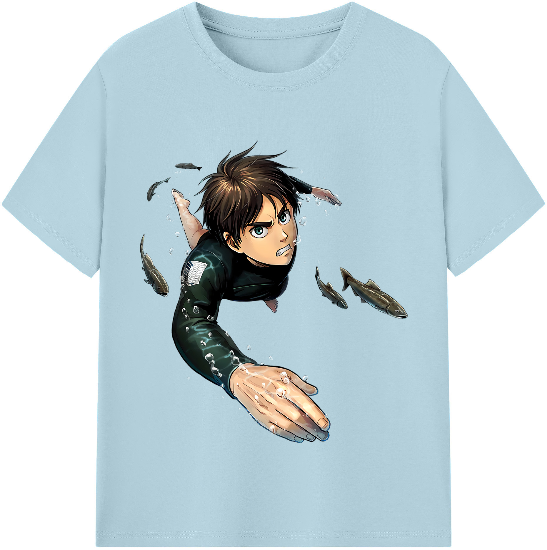 （画像用） 進撃の巨人 エレン･イェーガー Attack on Titan Eren Jäger 綿100％半袖Tシャツ（フロントプリント）